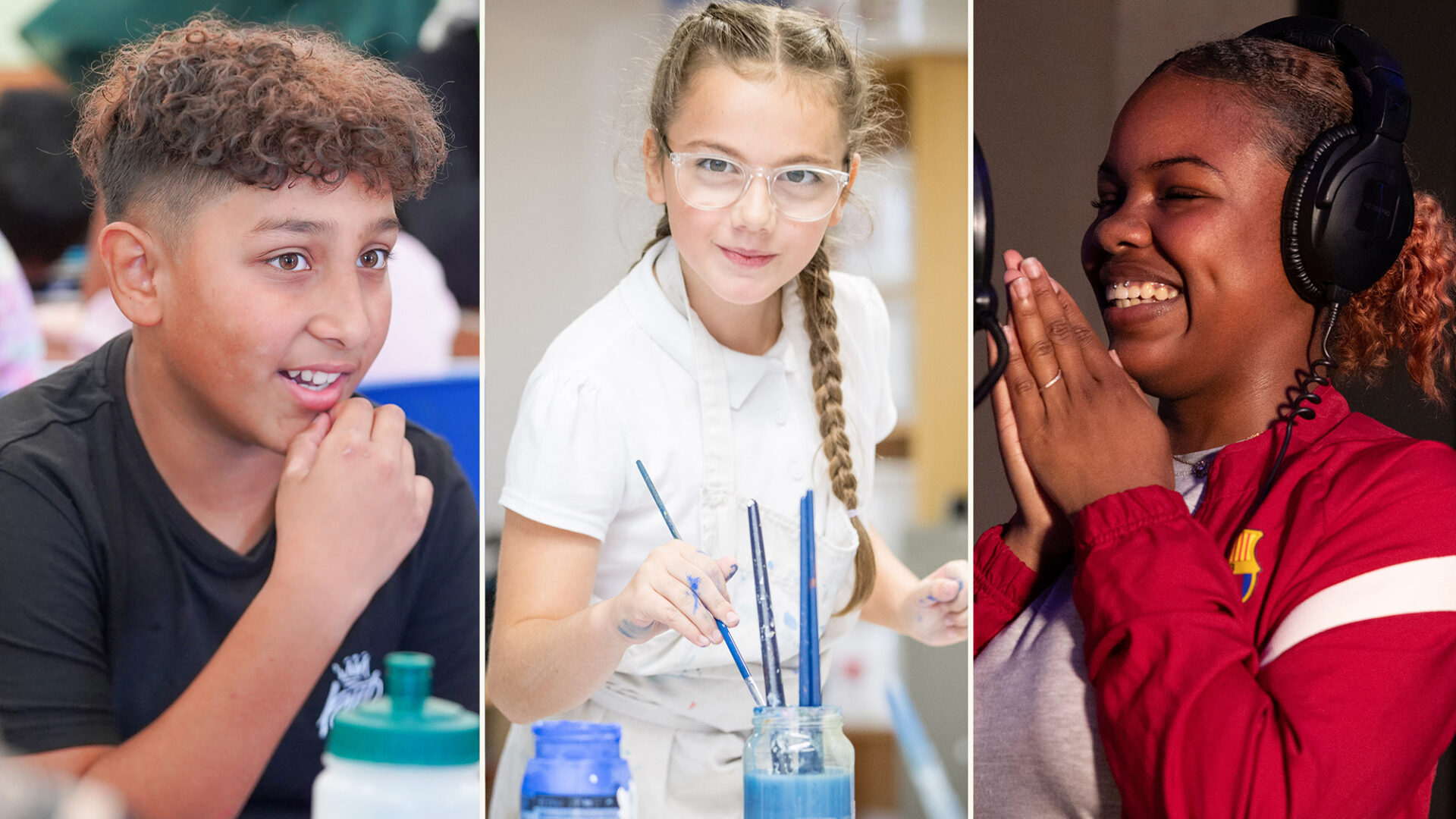 Three young people supported by BBC Children in Need