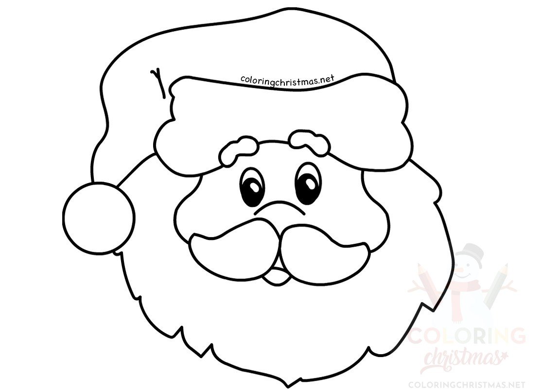 Santa Claus Simple Portrait Coloring Page Coloring Christmas