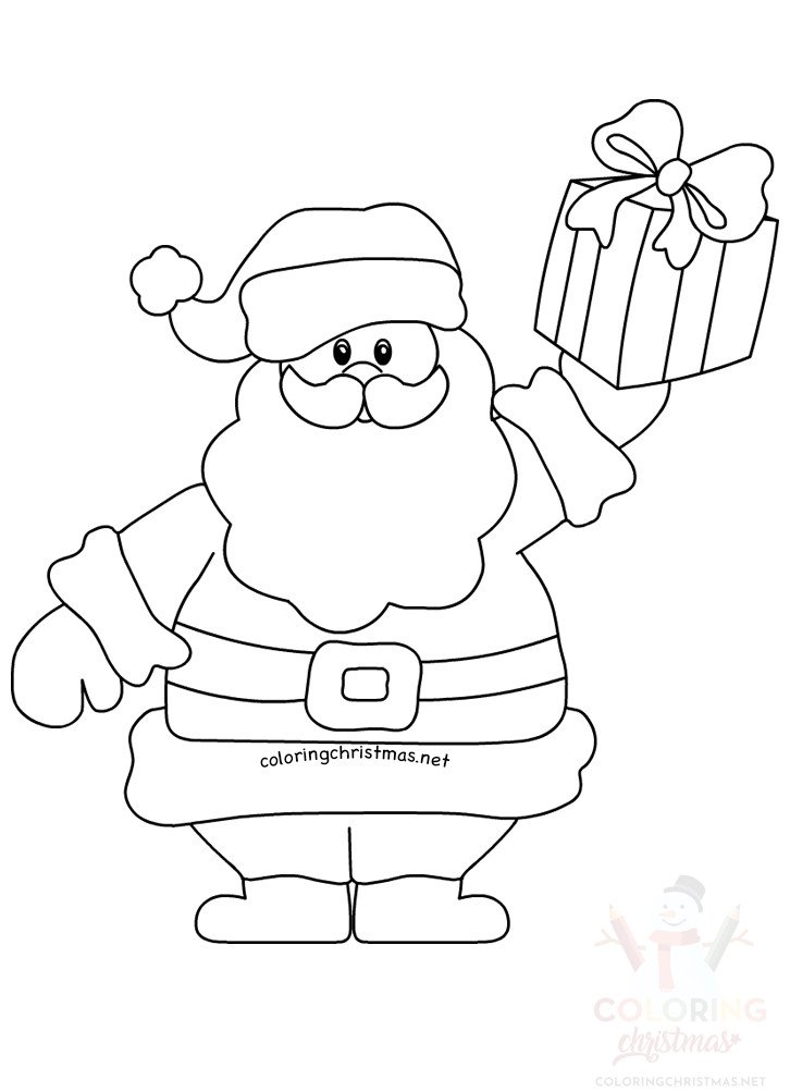 Santa Claus with Gift coloring page