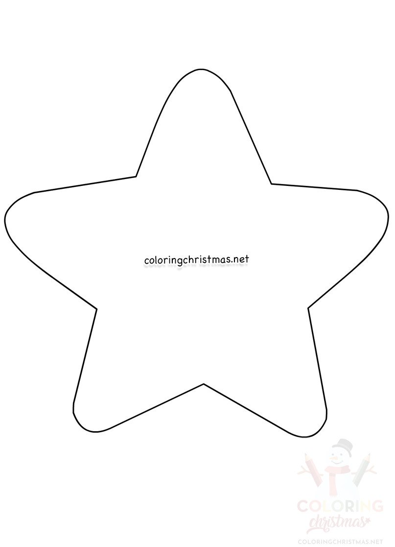 Large Star Template Christmas Ornament Printable Coloring Christmas