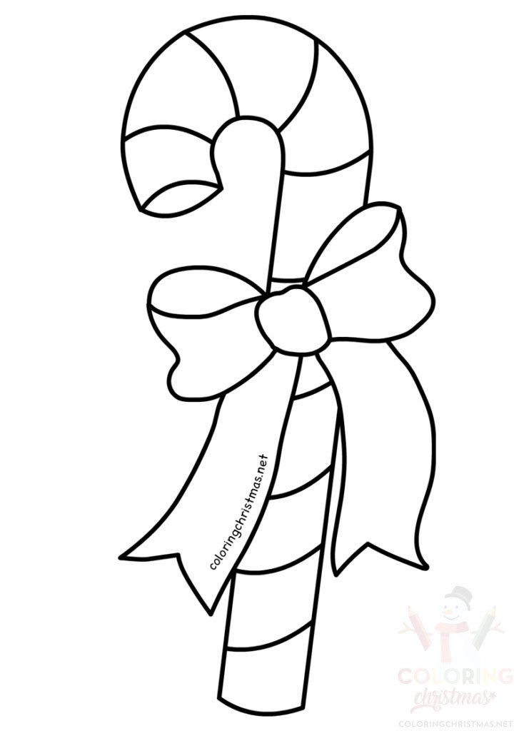 Christmas stripped candy cane coloring page - Coloring Christmas