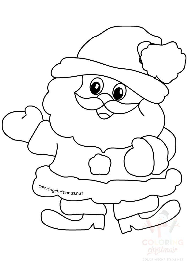 New Cute Santa Coloring Pages for Adult