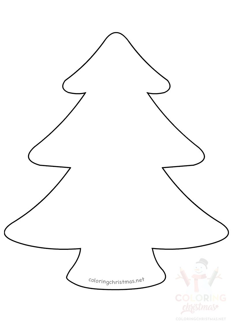 Large Christmas Tree template - Coloring Christmas