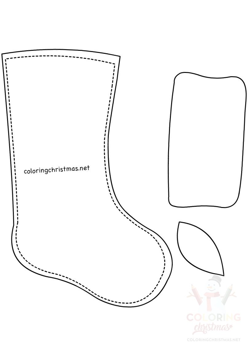 Christmas Stocking Pattern Paper Stocking Craft Coloring Christmas