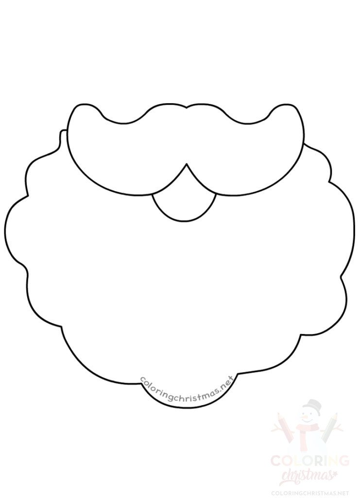 Santa Claus Beard Template Printable Coloring Christmas