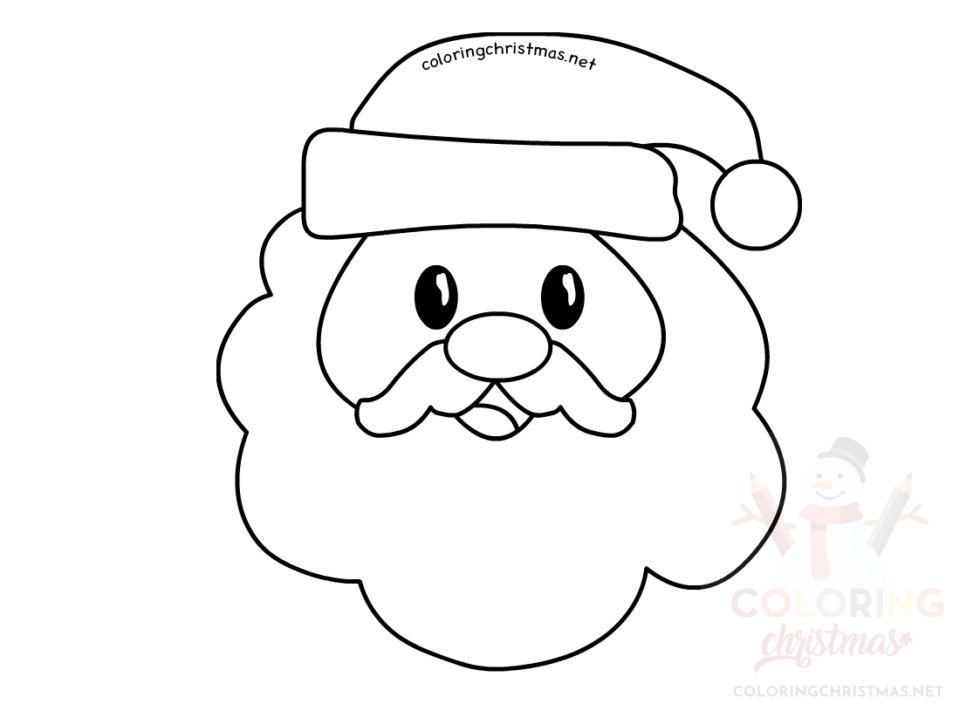 Santa Claus head character printable - Coloring Christmas