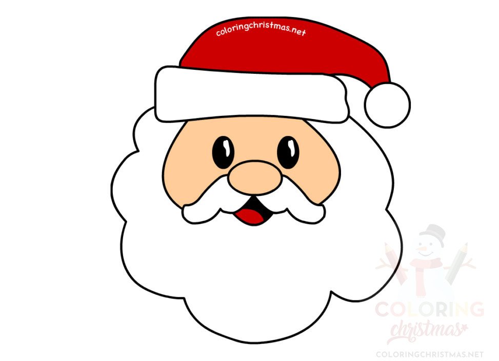 Santa Claus head character design vector - Coloring Christmas