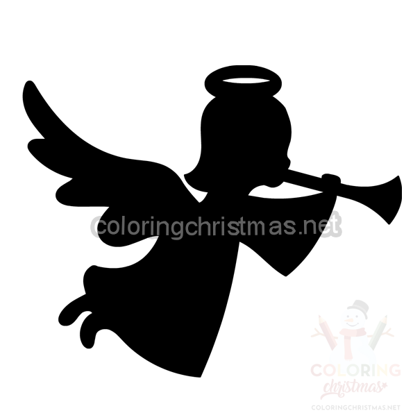 angel trumpet silhouette